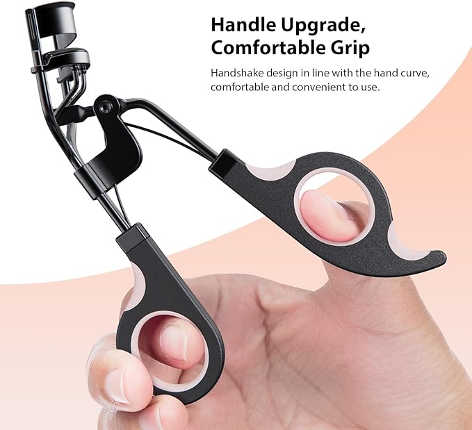 Kaasage Eyelash Curler with Pads, Lash Curler with 5 Extra Silicone Replacement Pads, Achieve Perfect Curls in 5 Seconds
