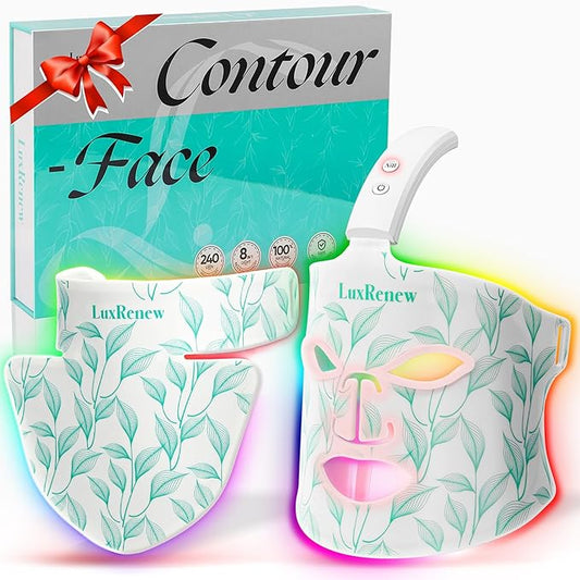 Red Light Therapy Mask Set for Face, 7 Colors Face Led Therapy Mask, Red Light for Facial Skincare at Home and Travel