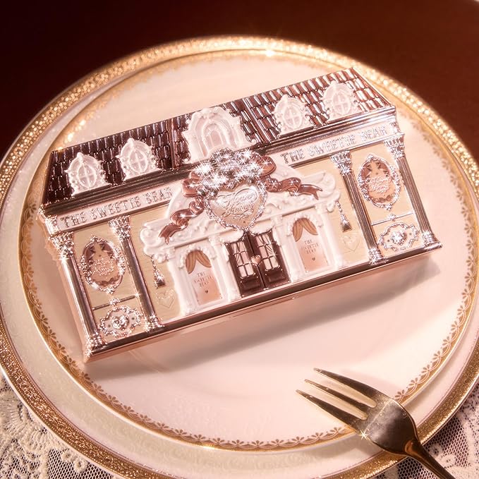 Flower Knows The Sweetie Bear Collection 6-Color Makeup Palette,Brown Eyeshadow Palette with 4 Matte + 2 Shimmer Shades,Blendable Smooth Cute Make Up,0.23 Oz(01 Buttery Croissant)