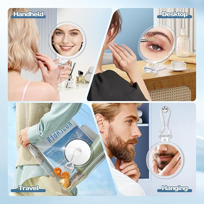 B Beauty Planet 40X Magnifying Mirror for Travel with Handle, Double-Sided 1X/40X Magnification Hand Mirror for Makeup,Travel Mirror for Desk 5 Inches