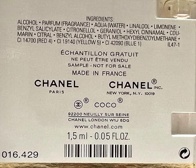 Coco Mademoiselle Eau De Parfum Perfume Sample Vial Travel 1.5 Ml/0.05 Oz by Paris Fragrance