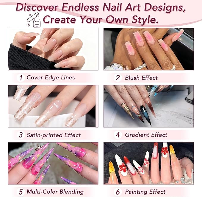 Sponge Paint Patting Gel Polish & Tools Kit, 57 Colors Ombre Nail Gradient Painting Gel Blush Blooming for Pigment Pat Aura Nails, French Manicure