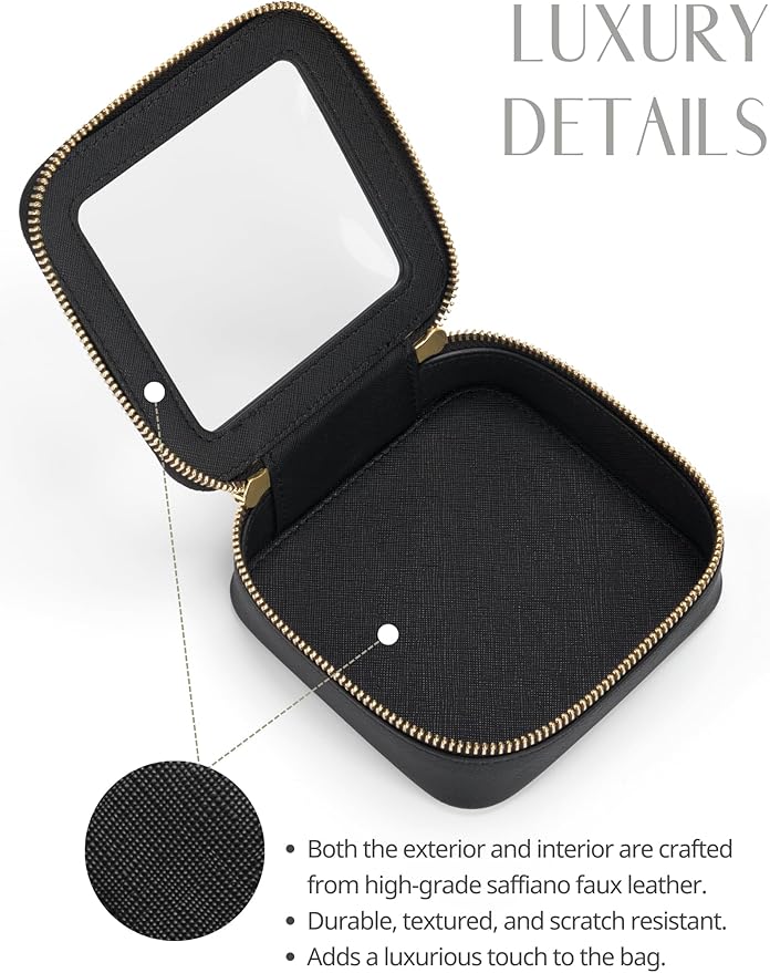 Popvibe Clear Makeup Bag Travel Cosmetic Case Transparent Toiletry Bag with Zipper, Portable Make Up Organizer Traveling Compact Car Bag for Essentials