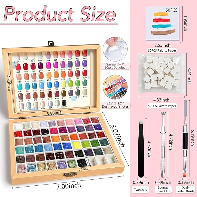 Sponge Paint Patting Gel Polish & Tools Kit, 57 Colors Ombre Nail Gradient Painting Gel Blush Blooming for Pigment Pat Aura Nails, French Manicure