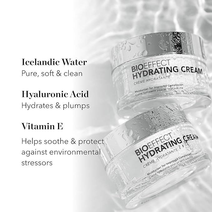 Bioeffect Hydrating Cream Moisturizer | Lightweight Oil-Free Water Cream with Pure Icelandic Water, Hyaluronic Acid & Vitamin E to Smooth & Plump Skin | Fragrance-Free, 50 mL / 1.7 oz