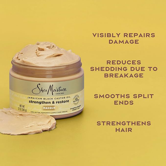 SheaMoisture Jamaican Black Castor Oil Treatment Masque Jamaican Black Castor Oil For Dry Hair Paraben Free Hair Mask 11.5 oz