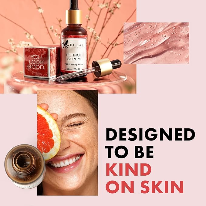 Eclat Skincare Renewing Retinol Serum for Face - Anti Aging Serum with Hyaluronic Acid & Aloe Vera – Hydrates and Improves the Signs of Aging (Fine Lines, Wrinkles & Dark Spots) 1 Fl Oz