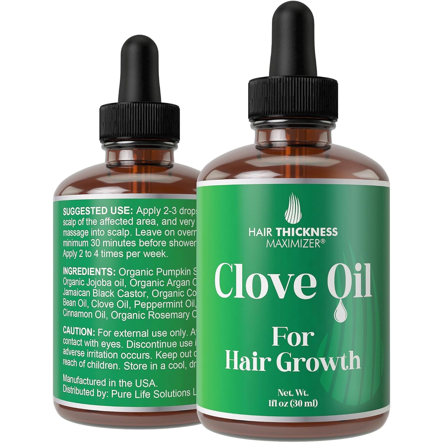 Clove, Rosemary, Peppermint & Jamaican Black Castor Oil Serum (1oz) - Vegan Hair Growth Treatment for Thickening, Moisturizing & Strengthening Weak Hair