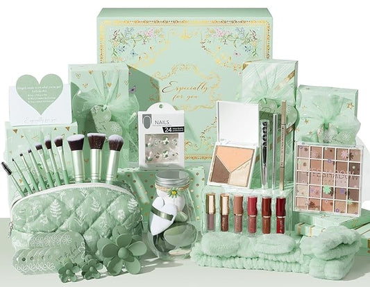 Teen Girl Gifts Trendy Stuff, 10 Positive Affirmation Cards & Empowering Challenges to Unlock 10 Wrapped Makeup Gift Set Motivational Birthday Easter Egg Stuffers Gift Basket for Tween & Teenage Girls