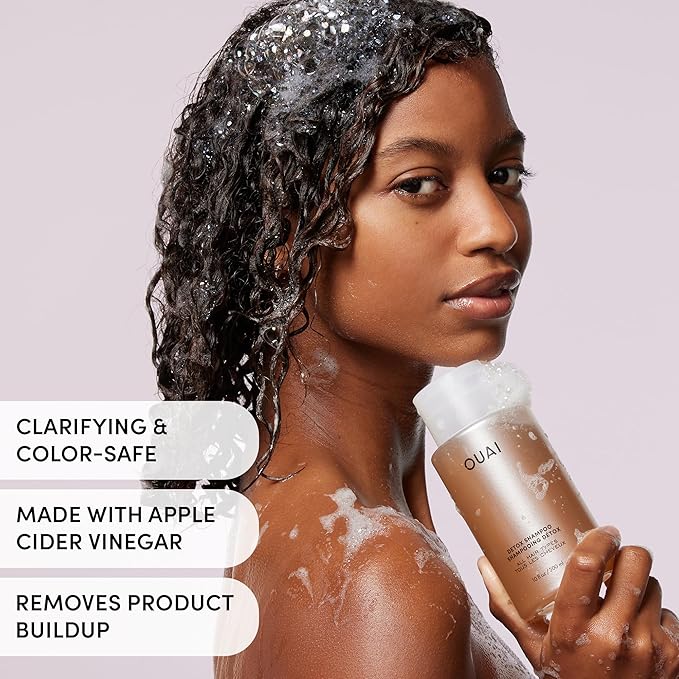 OUAI Hair Care Set - Clarifying Shampoo & Exfoliating Scalp Scrub - Deep Cleansing & Balancing - Hair Care Kit with Detox Shampoo & Travel Size Sugar Scrub for Scalp (2 Count)