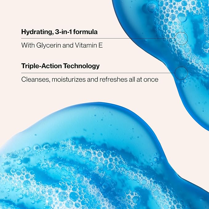 Suave Men Hydrating 3-in-1 Body + Hair + Face Wash with Glycerin & Vitamin E, Cleanse, Moisturize, Refresh, No Parabens or Pthalatates, Long-Lasting Fragrance, 18 FL OZ, 6 Count