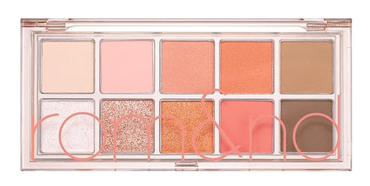rom&nd Better Than Palette 102g (08 Peach Dahlia Garden) | Eye Makeup Palette, Matte & Shimmer Eye Shadow, Sparkling Glittery, various 10 shades, Long Lasting, High Pigmented, Blendable, Warm Tones