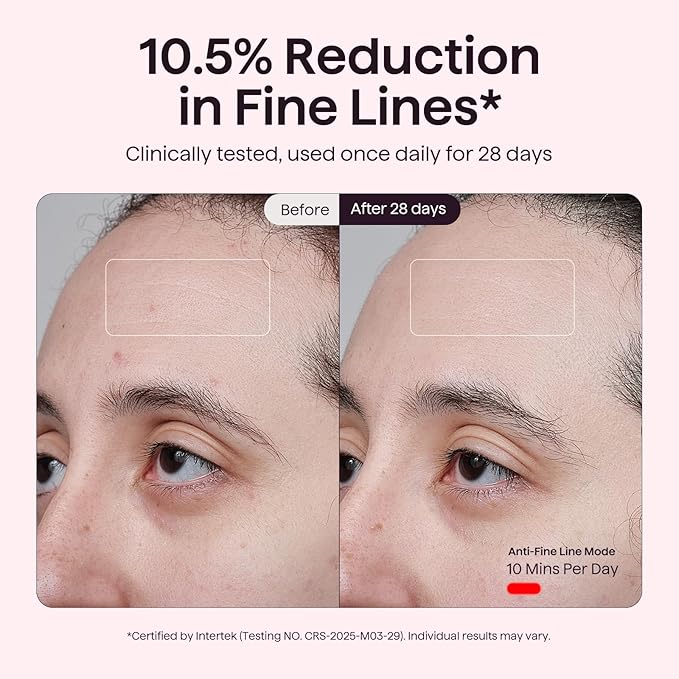 wavytalk Red Light Therapy Mask for Face, Glow Time LED Face Mask Light Therapy for Anti-Fine Line, Acne Treatment, and Skin Rejuvenation with Red, Near-Infrared Light, Blue and Amber Light Therapy