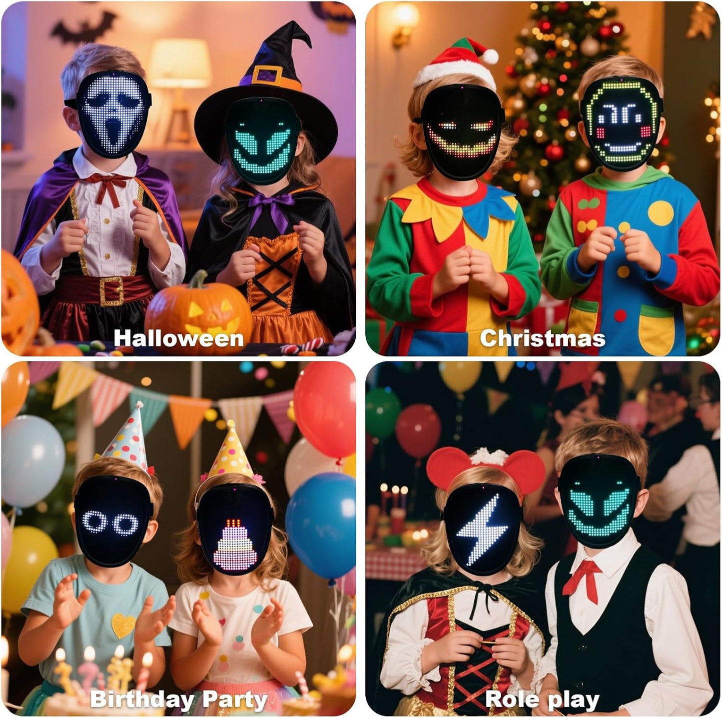 Led Mask Lighted Up Mask - Led Masks with Gesture Sensing Costume for Halloween Costume Cosplay Party Cool Gifts