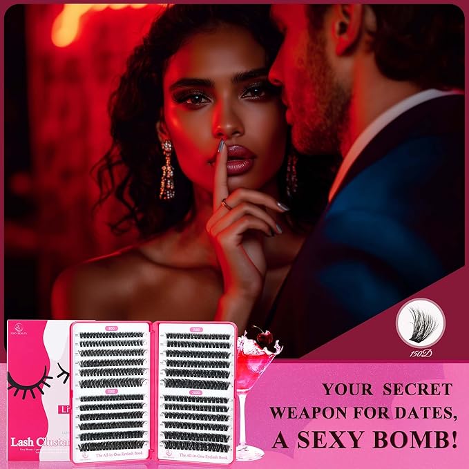 Bombshell X 480Pcs Fluffy Lash Extension D Curl 80/100/150/200D Volume Lash Clusters 10-18mm Mink Eyelash Extension Individual Eyelashes