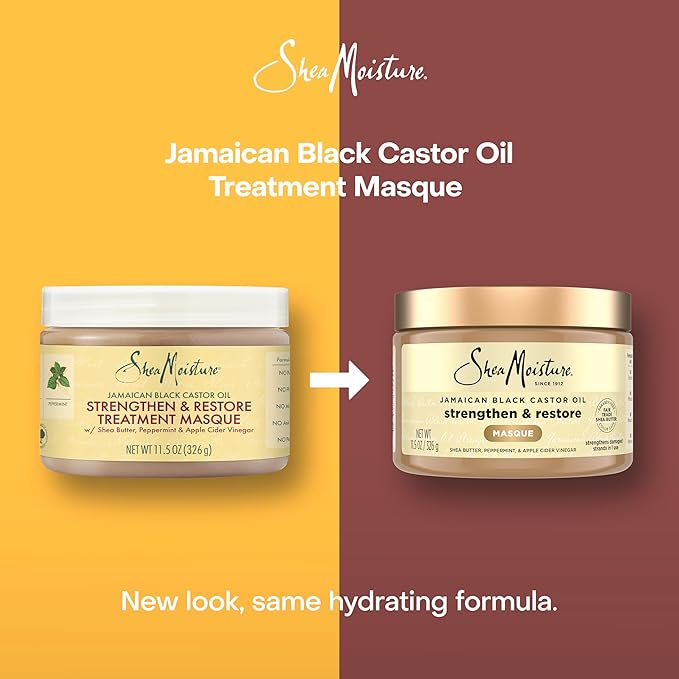 SheaMoisture Jamaican Black Castor Oil Treatment Masque Jamaican Black Castor Oil For Dry Hair Paraben Free Hair Mask 11.5 oz