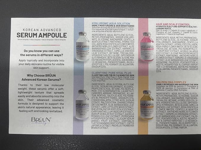 BRÜUN HY - Control Hyaluronic Aqua Solution Ampoule - A Korean Serum Booster for Face to Use as a Skin Care Serum 1.18 fl.oz