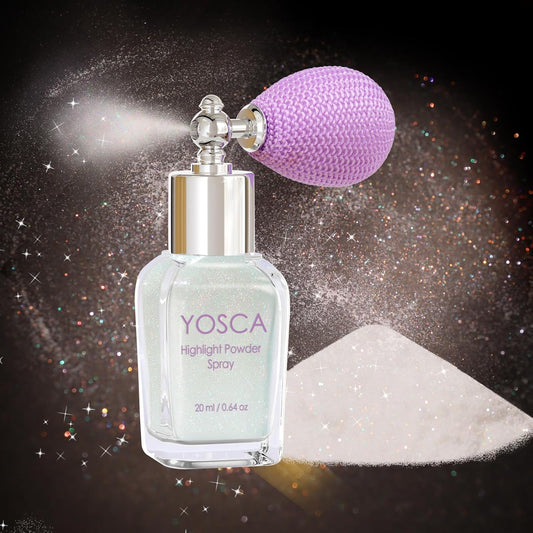 Yosca Body Glitter Spray, 30ML Loose Body Shimmer Powder Iridescent Hair Spray White Glitter Sparkle Highlighter Makeup Festival Concert Party Accessories for Rave Clothes Hair Face Nail Art