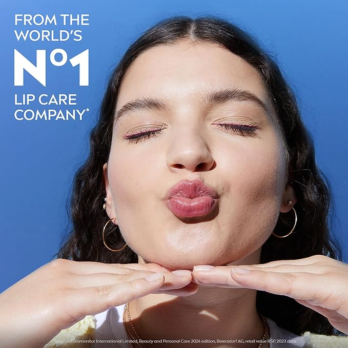 NIVEA Moisture Lip Care, Hydrating Lip Balm with Shea Butter, Nourishing Oils and Vitamin C & E, 3-in-1 Moisture, Repair and Nourish, Holiday Gifts for Self Care, 0.17 Oz Stick, Pack of 4