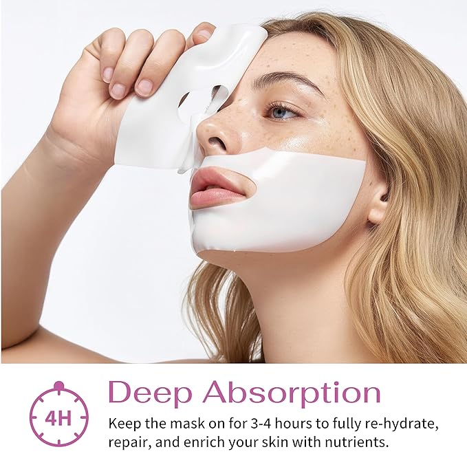 K-Beauty PDRN DNA Complex Hydrogel Sheet Mask – Korean Regenerative Salmon DNA & Multi-Weight Hyaluronic Acid for Anti-Aging, Firming, Brightening, Deep Hydration – Box of 4