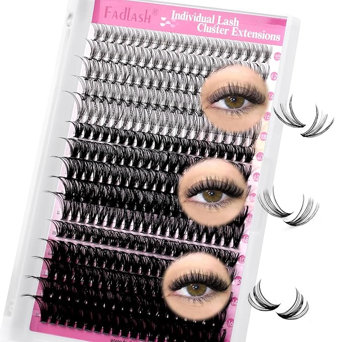 Individual Lashes 300pcs 20D+40D+50D Mixed Lash Clusters C Curl Cluster Lashes Natural Look Lash Clusters Extensions Cluster Lashes DIY Eyelash Extension Supplies (20D/40D/50D-0.07C, 10-18mm)