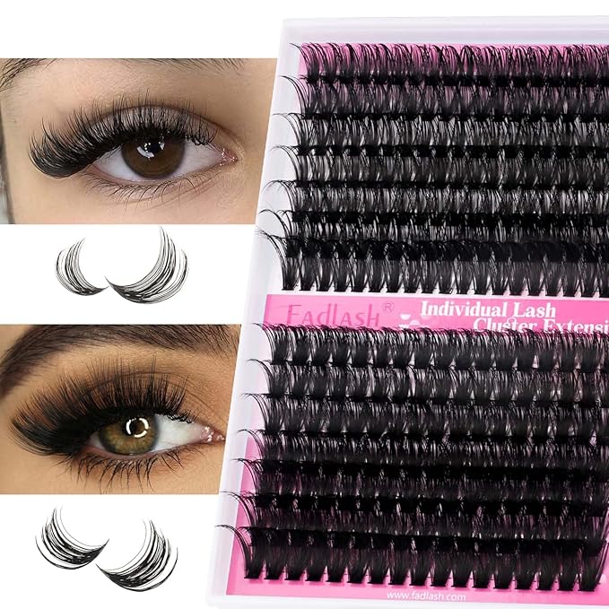 Lash Clusters 60D+80D Fluffy Eyelash Clusters D Curl 15-20mm Individual Lashes Cluster Eyelash Extensions Wispy Thick Lash Extension Clusters (60+80D-0.07-D, 15-20mm)
