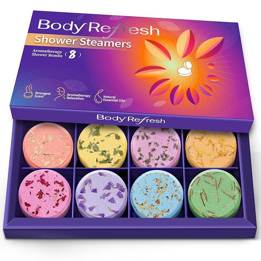 Shower Steamers Aromatherapy - 8 Pack Shower Bombs with Essential Oils, Valentines Day Gifts for Her Women, Birthday Gifts for Women Self Care Relaxation Home SPA Stress Relief Galentines Gift Set
