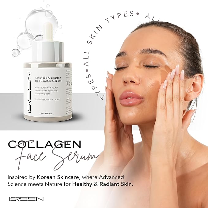 Advanced Collagen Serum Korean for Skin Booster | Dermatologist Tested with Hyaluronic Acid, Niacinamide & Ginseng |Korean Serum for glow & Radiance for All Skin | 50ml