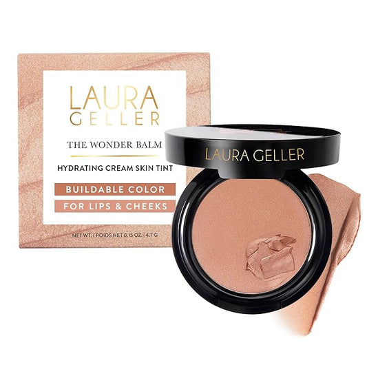 LAURA GELLER NEW YORK The Wonder Balm Complexion Enhancer - Hydrating Weightless Subtle Hint of Color + Glow for Mature Skin - Vegan Squalane - Apply to Cheeks & Lips (01 Nice-n-Natural)