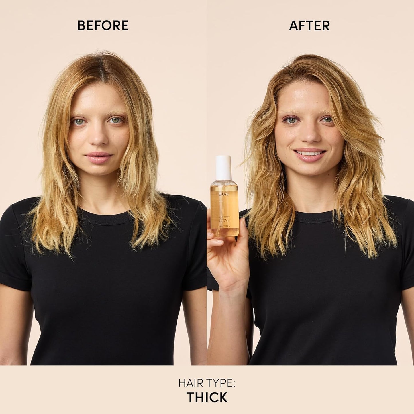 OUAI Wave Spray - Texture Spray for Hair with Coconut Oil & Rice Protein - Adds Texture, Volume & Shine for Beach Waves - Paraben Free, Safe for Color & Keratin-Treated Hair (6 fl oz)