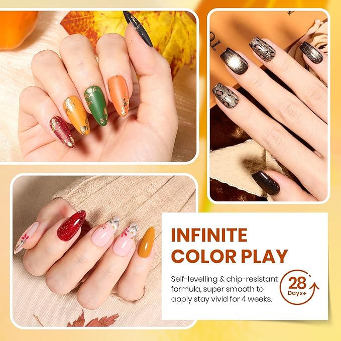 Beetles Gel Nail Polish Set – Glint Crush 20 Colors Cat Eye Gel Polish, Red Green Gold Glitter Black with Base Glossy Matte Top Coat Soak Off UV LED New Year Manicure Kit DIY Salon