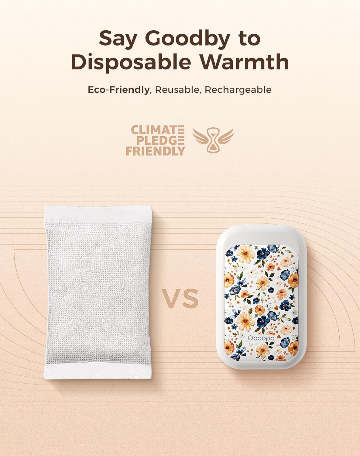 OCOOPA AI Magnetic Hand Warmers Rechargeable 2 Pack, 5000mAh Ultra-Thin Electric Glove Heater Handwarmer,UL Certified, Men Women Gifts for Christmas,Birthday,Winter Essentials,UT4 Young