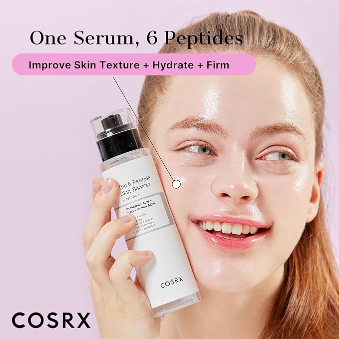 COSRX Peptide Skin Care Set - 6X Booster Toner Serum + Collagen Hydrogel Eye Patch, Korean Skin Care