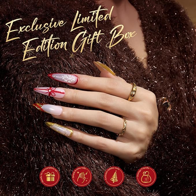 modelones Gel Nail Polish Kit with U V Light, 23 PCS Gel Nail Kit with White Red Cat Eye Green Pink Silver Sparkle Colors Base Top Coat Cuticle Oil Magnet Manicure Tools Stickers Chrome Powder Gift