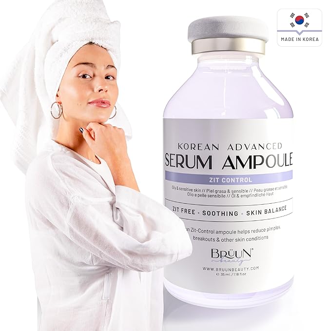 BRÜUN AC - Control Clear and Pure Vita Plus Ampoule - Micro Needling Korean Booster for Face and Body to Use with and without Derma Pen Microneedling Skin Care Serum 1.18 oz