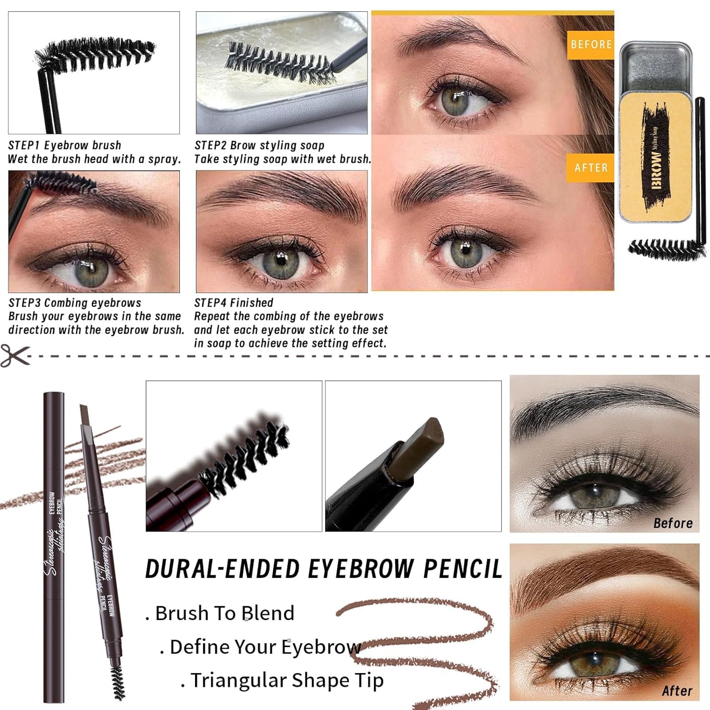 Makeup Kit Set for Women, Makeup Present for Women Teens Girl, Eyeshadow Palette Foundation CC Cream Primer Brush Spong Contour Lipstick Eyebrow Soap Mascara Eyeliner Cosmetic bag