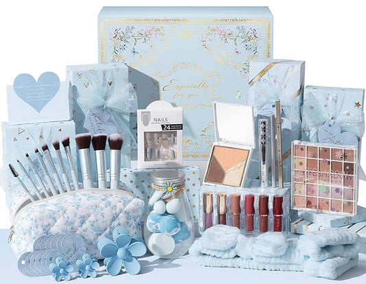 Teen Girl Gifts Trendy Stuff, 10 Positive Affirmation Cards & Empowering Challenges to Unlock 10 Wrapped Makeup Gift Set Motivational Birthday Easter Egg Stuffers Gift Basket for Tween & Teenage Girls