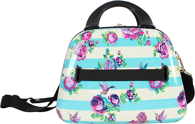 Betsey Johnson Hardside Cosmetic Case - Lightweight Small Size Hardshell Travel Hand Makeup Bag - Adjustable Shoulder Strap - Bag for Women and Girls - Multi-Functional Case