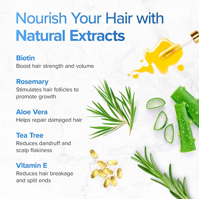 Biotin Shampoo and Conditioner Set - Hair Growth Shampoo and Conditioner for Men & Women - Shampoo Conditioner for Dry, Damage & thinning hair with Tea Tree, Manuka Honey & Rosemary 16oz