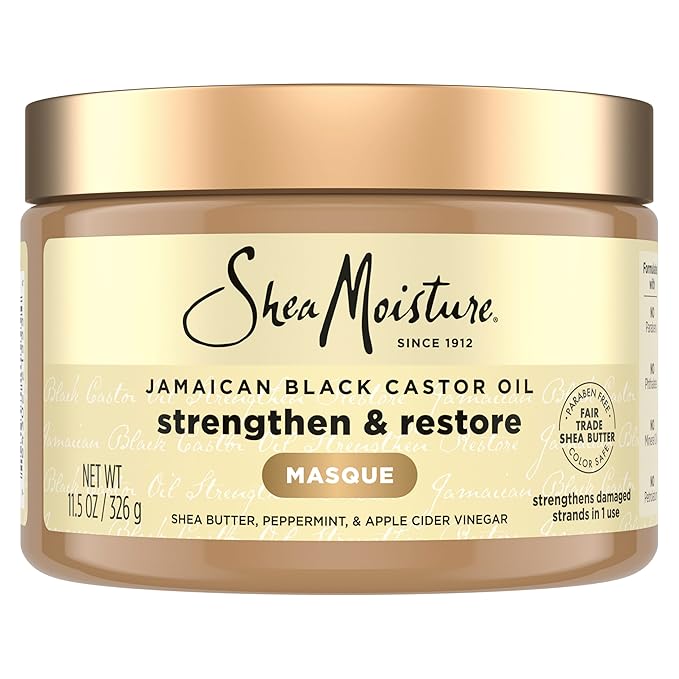 SheaMoisture Jamaican Black Castor Oil Treatment Masque Jamaican Black Castor Oil For Dry Hair Paraben Free Hair Mask 11.5 oz