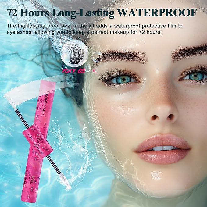 432Pcs Lash Clusters Kit - Wispy Natural & Manga Spiky Lash Cluster Invisible band 8-16mm Eyelash Clusters Kit D Curl Lash Extension Kit WideSpan with Bond and Seal DIY at Home for Starter