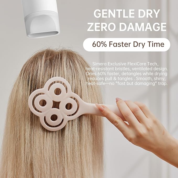 Simetra Detangler Hair Brush for Women and Men, Original Detangling Brush for Curly Hair/Fine &Thick/Wet & Dry Hair, Holiday Present Hairbrush - Natural Crystal Inlay & 14K Gold Plating