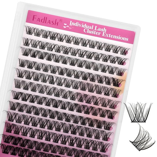 Individual Lashes 144pcs D Curl Lash Clusters Mixed Length Individual Lash Extensions Cluster Lashes DIY Lash Extension Supplies Eyelash Clusters (F5-0.07D, 12-18mm)