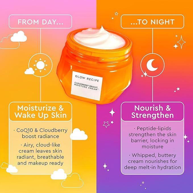 Glow Recipe Cloudberry Bright Cream Refill Pod – Ultra Moisturizing Korean Face Cream for Women with CoQ10, Multi Peptides & Vitamin C to Brighten, Repair Skin Barrier & Even Skin Tone (50 ml)