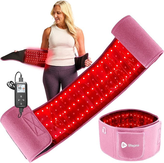 Lifepro Red Light Therapy Belt – Infrared Red Light Therapy for Body, Back Pain and Shoulder - 660nm & 850nm Near Infrared Heating Pad – Adjustable & Portable for Wellness & Relaxation