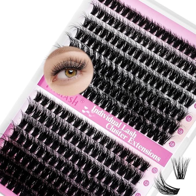 FADLASH Lash Clusters 60D+80D Eyelash Extensions 10-18mm Individual Cluster Lashes D Curl DIY Lash Extension Clusters 3D Effect Eyelash Clusters Volume (60D+80D-3D-Mix10-18)