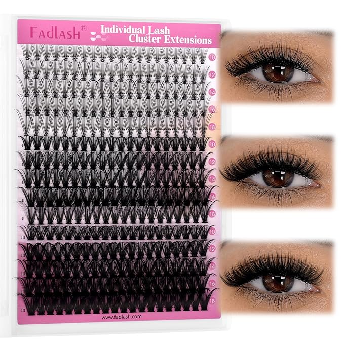 Individual Lashes 300pcs 20D+40D+50D Mixed Lash Clusters C Curl Cluster Lashes Natural Look Lash Clusters Extensions Cluster Lashes DIY Eyelash Extension Supplies (20D/40D/50D-0.07C, 10-18mm)