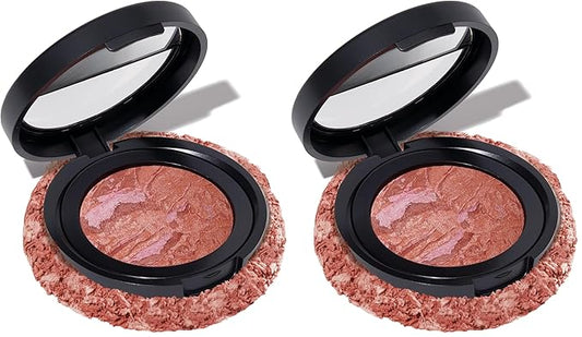LAURA GELLER NEW YORK Baked Blush-n-Brighten Marbleized Blush for Cheeks - Pink Grapefruit - Satin Finish - Buildable Color (Pack of 2)