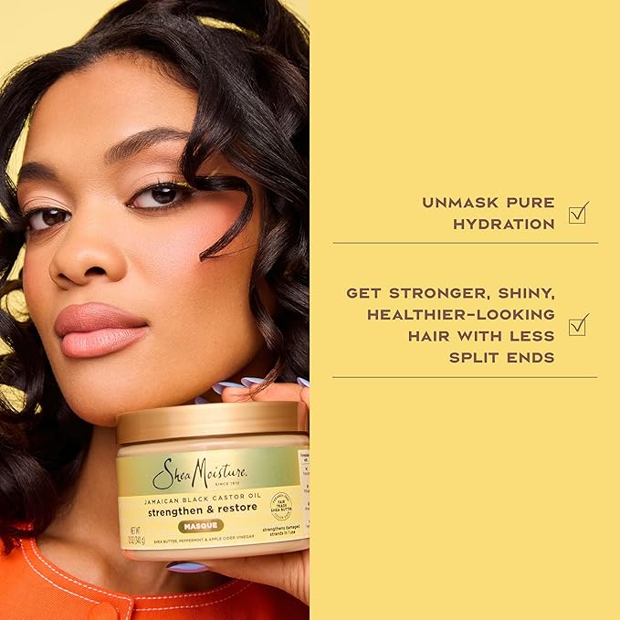 SheaMoisture Jamaican Black Castor Oil Treatment Masque Jamaican Black Castor Oil For Dry Hair Paraben Free Hair Mask 11.5 oz