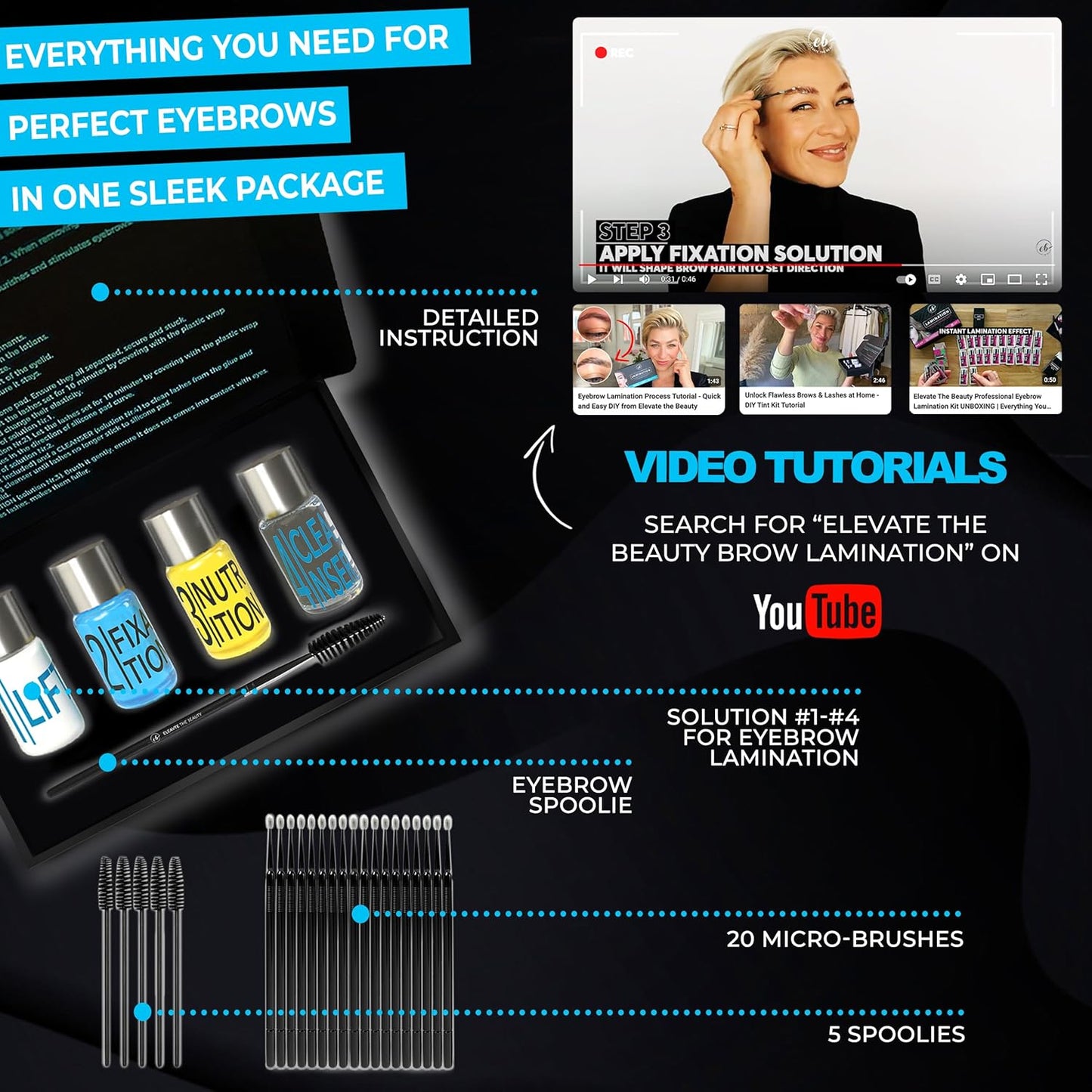 Brow Lamination Kit | At Home DIY Eyebrow Lamination Kit For Instant Brow Lift | Professional Eye Brows Supplies for Fuller Eyebrows | Easy to Use | For Home and Professional Care